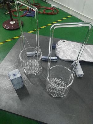 چین سبد شیشه ای کوارتز با سوراخ فیلتر و دسته سفارشی خدمات موجود تامین کننده